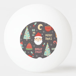 Bolinha De Ping Pong Feliz Natal alegre do azevinho