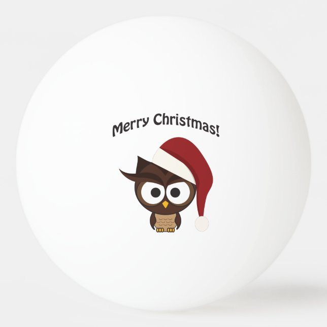 Bolinha De Ping Pong Feliz Natal Coruja Irritada (Frente)