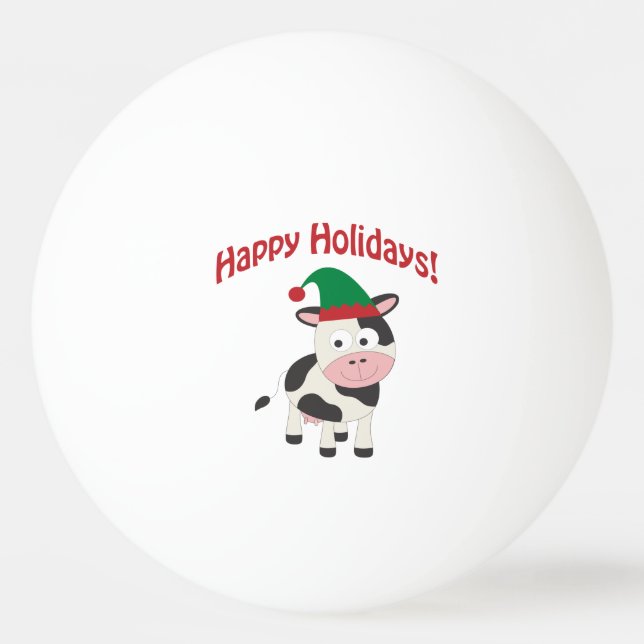 Bolinha De Ping Pong Feliz Natal Férias Felizes Vaca Elf (Frente)
