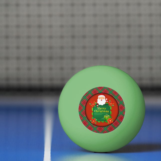 Bolinha De Ping Pong Feliz Natal Papais noeis Tartan Xadrez (Líquido)