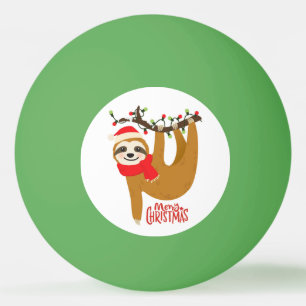 Bolinha De Ping Pong Feliz Natal Sloth Feriados