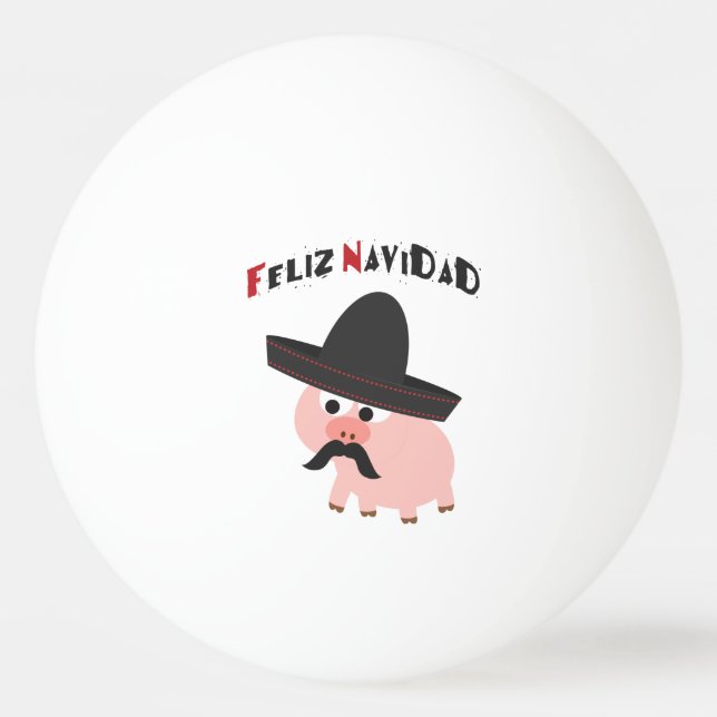 Bolinha De Ping Pong Feliz Navidad! Porco (Frente)
