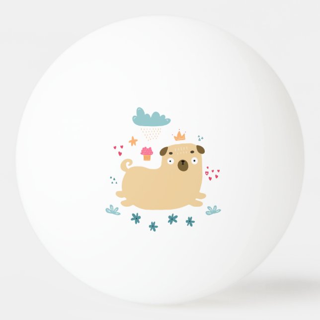 Bolinha De Ping Pong Feliz Puggy Ping Pong Balls (Frente)
