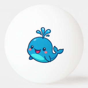 Bolinha De Ping Pong Feliz Vinheta de Baleia Kawaii - Amigo do Oceano B