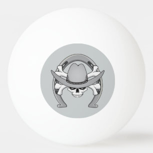 Bolinha De Ping Pong Ferradura do crânio do vaqueiro
