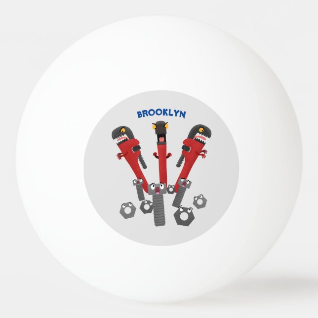 Bolinha De Ping Pong Ferramentas engraçadas de monstro de wrench (Frente)