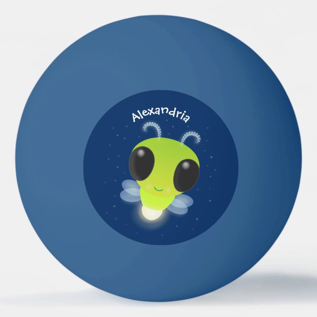 Bolinha De Ping Pong Figura de desenho animado com inseto brilhante ver (Frente)