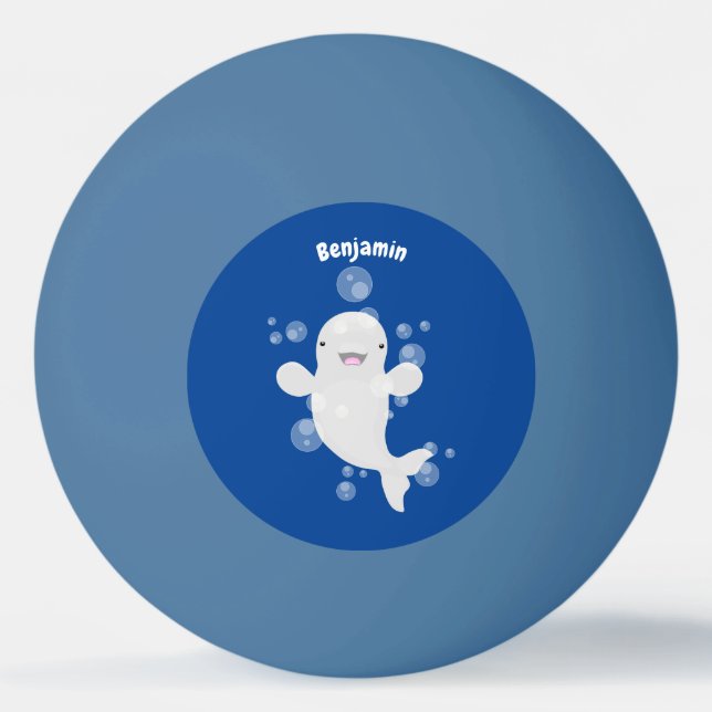 Bolinha De Ping Pong Figura de desenho animado de bolhas de baleia belu (Frente)