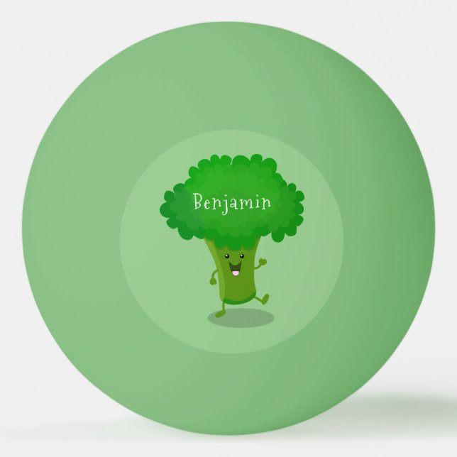 Bolinha De Ping Pong Figura de desenho animado de brócolis dançante de  (Frente)