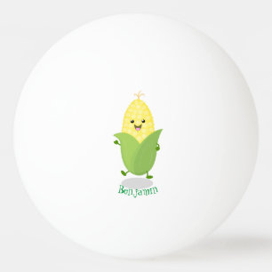Bolinha De Ping Pong Figura de desenho animado de milho feliz