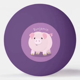 Bolinha De Ping Pong Figura de desenho animado de porco, cor-de-rosa-br