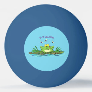 Bolinha De Ping Pong Figura de desenho animado de sapo verde-esfomeado