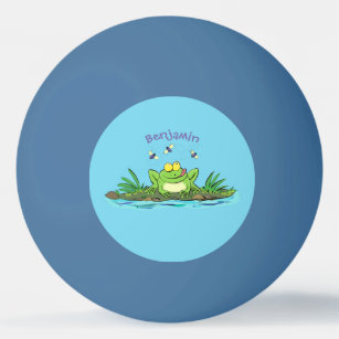 Bolinha De Ping Pong Figura de desenho animado de sapo verde-esfomeado