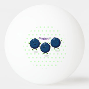 Bolinha De Ping Pong Figura de desenho animado roxo de mirtilos felizes