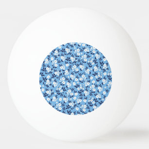 Bolinha De Ping Pong Flores Azuis, Brancas: Vintage