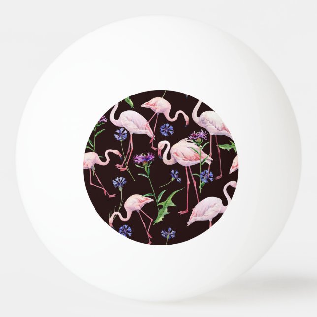 Bolinha De Ping Pong Flores de aquarela e padrão de flores selvagens. (Frente)