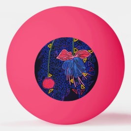 Bolinha De Ping Pong Flores rosa e azul
