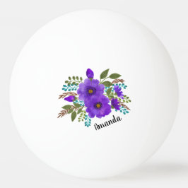 Bolinha De Ping Pong Flores Roxas Personalizadas
