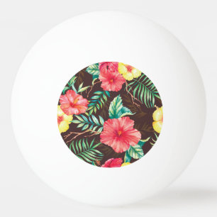 Bolinha De Ping Pong Flores Tropicais Coloridas Fundo Escuro