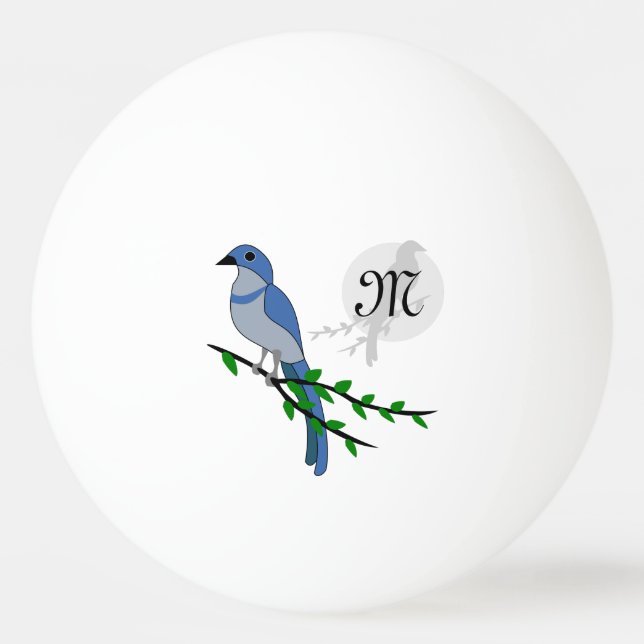 Bolinha De Ping Pong Flórida Scrub Jay Monographic Crest (Frente)
