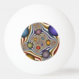 Bolinha De Ping Pong Flying Up, Colorful Modern Abstract Fractal Art