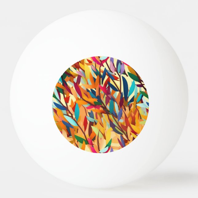 Bolinha De Ping Pong Folhas Coloridas (Frente)