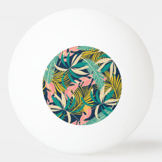 Bolinha De Ping Pong Folhas tropicais coloridas: padrão de verão.