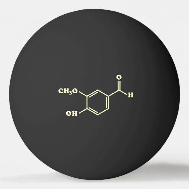 Bolinha De Ping Pong Fórmula Química Molecular Vanilla Vanillin (Frente)