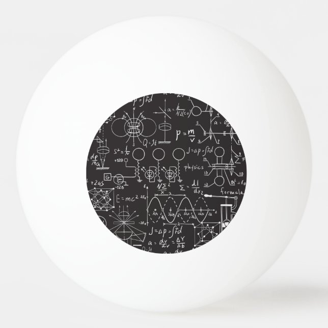 Bolinha De Ping Pong Fórmulas Científicas: Padrão de Cálculos do Quadro (Frente)