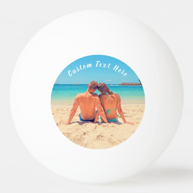 Bolinha De Ping Pong Foto e texto personalizados - seu próprio Design - (Frente)