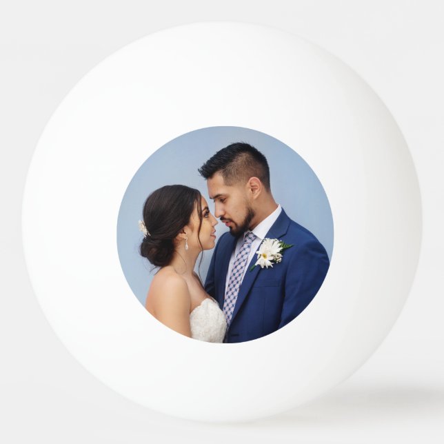 Bolinha De Ping Pong Foto personalizada de casamento do Casal (Frente)