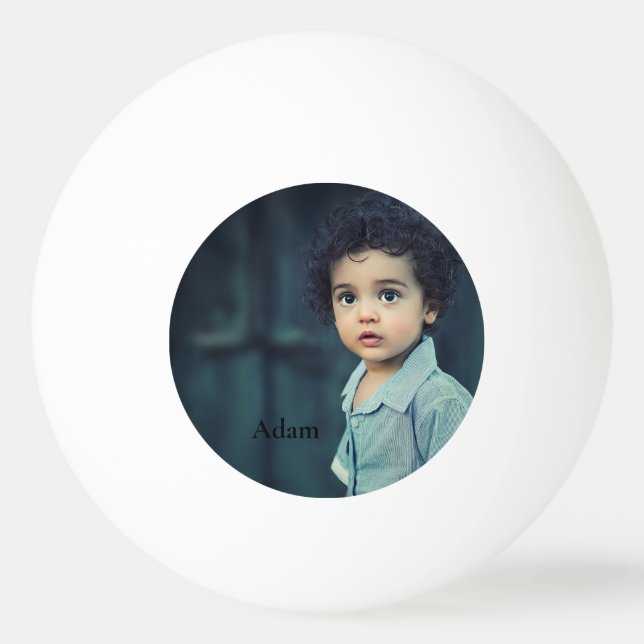 Bolinha De Ping Pong Foto personalizada personalizada e texto (Frente)