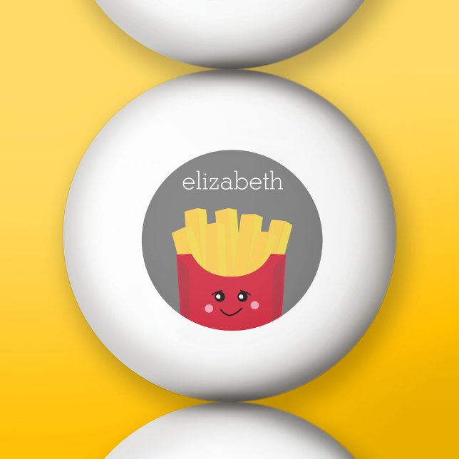 Bolinha De Ping Pong Fritas Francesas Cute Kawaii com Nome Personalizad (Custom Ping Pong Balls)