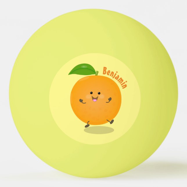 Bolinha De Ping Pong Fruta de citrinos de laranja-dança (Frente)