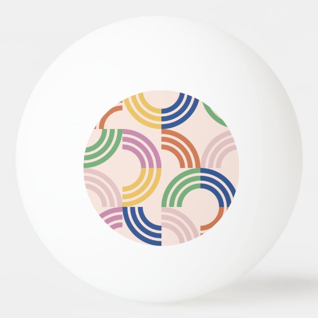Bolinha De Ping Pong Fundo Geométrico das Curvas Retrorizadas (Frente)