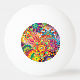 Bolinha De Ping Pong Funky Retro Pattern Abstrato Bohemian