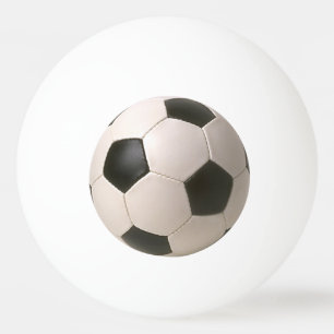 Bolinha De Ping Pong Futebol branco preto 3D