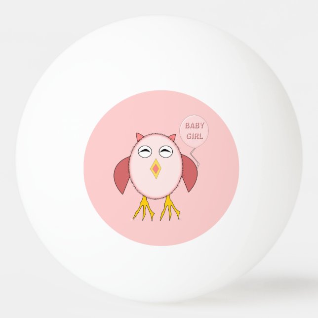 Bolinha De Ping Pong Garota Rosa Bonita Coruja Ping Pong Ball (Frente)
