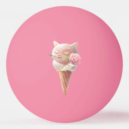 Bolinha De Ping Pong Gatinho sorvete - Rosado e Sonho