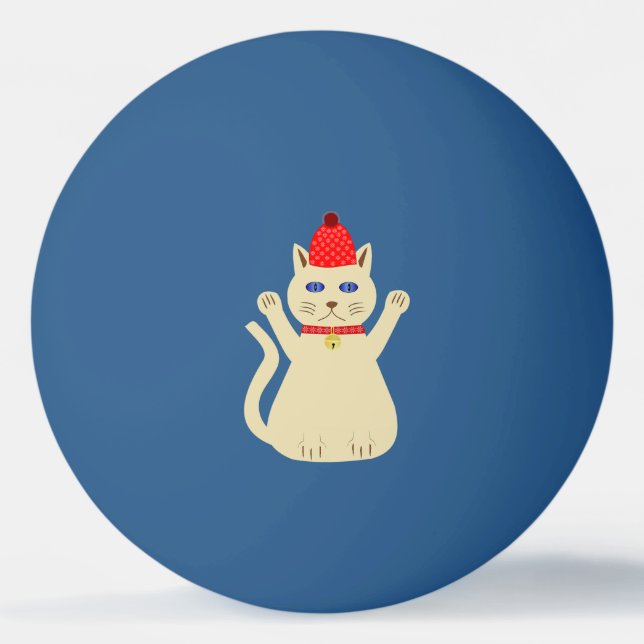 Bolinha De Ping Pong Gato de Natal Fofo (Frente)