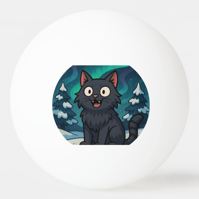 Bolinha De Ping Pong Gato de Natal Islandês Yule  (Frente)