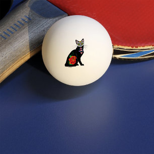 Bolinha De Ping Pong Gato Preto do Câncer