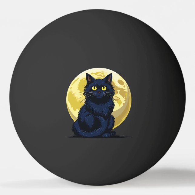 Bolinha De Ping Pong Gato preto zangado (Frente)