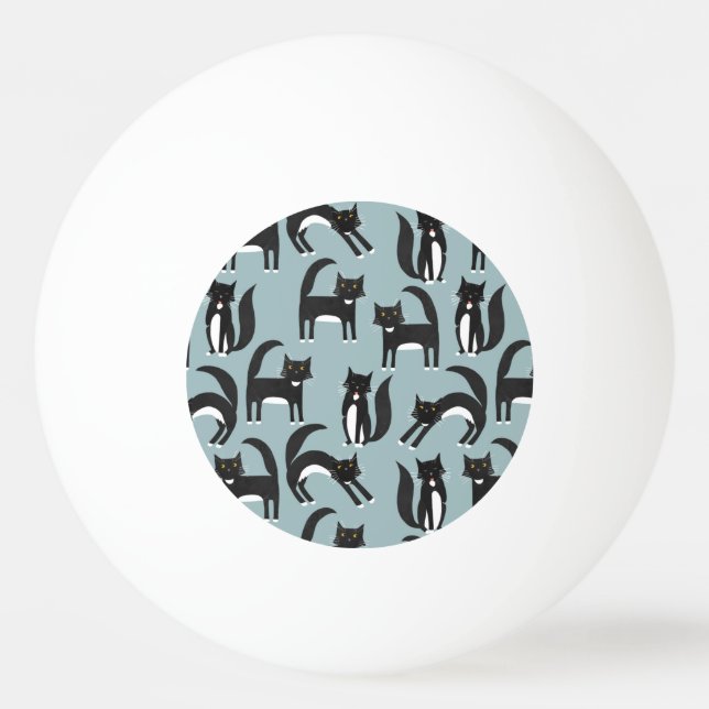 Bolinha De Ping Pong Gatos de Tuxedo preto e branco (Frente)