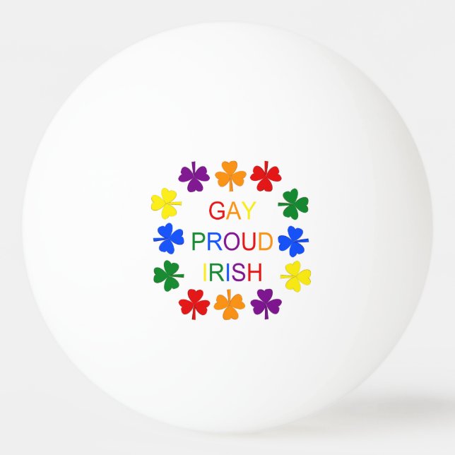 Bolinha De Ping Pong Gay Orgulho dos Shamrocks LGBT Irlandeses LGBT (Frente)