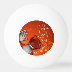 Bolinha De Ping Pong Geco bonito no vermelho
