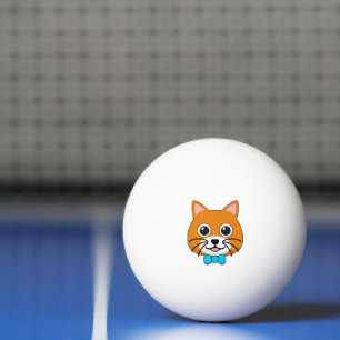 Bolinha De Ping Pong Gengibre Feliz e Bonito com Papillon