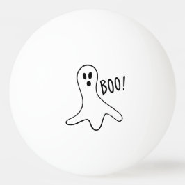 Bolinha De Ping Pong Ghost Say Boo Black Outline on