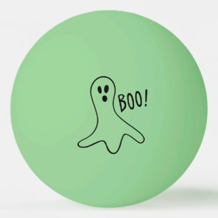 Bolinha De Ping Pong Ghost Say Boo Black Outline on Glow-in-the-Dark