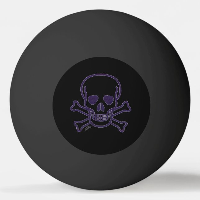 Bolinha De Ping Pong Ghost Skull Black 1 star ping pong ball (Frente)